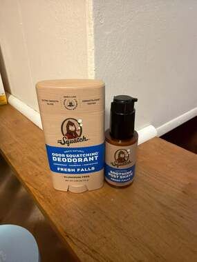 Dr. Squatch Fresh Falls Men's Natural Deodorant 2.65 oz and Soothing Post Shave